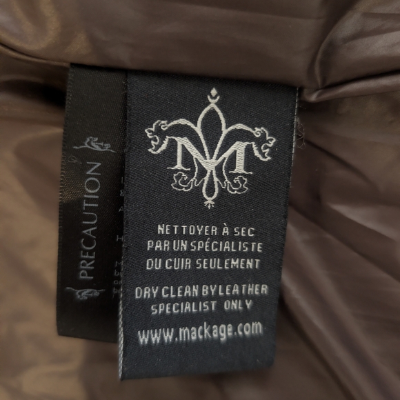 Mackage Dark Brown Puffer Jacket with Fur Trim - Picture 6 of 7
